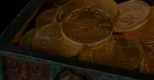 Gold coins in a vault