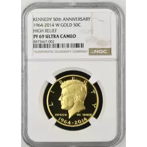 1964-2014 W HIGH RELIEF KENNEDY 50th ANNIVERSARY ULTRA CAMEO (2)