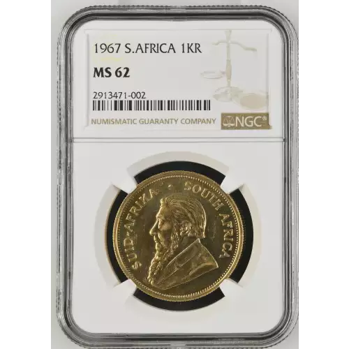 1967 SOUTH AFRICA Gold 1 oz KRUGERRAND NGC MS-62 (2)