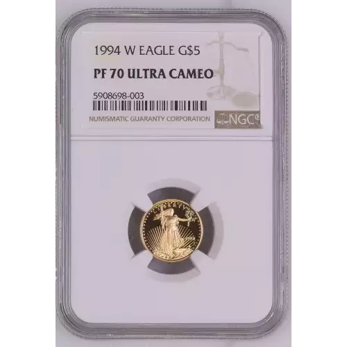 1994 W $5 Gold American Eagle 1/10 Oz Gold - NGC PF70 Ultra Cameo (2)