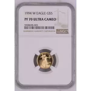 1994 W $5 Gold American Eagle 1/10 Oz Gold - NGC PF70 Ultra Cameo (2)