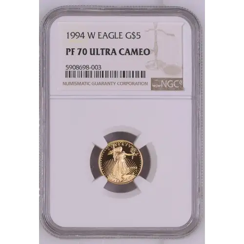 1994 W $5 Gold American Eagle 1/10 Oz Gold - NGC PF70 Ultra Cameo (2)