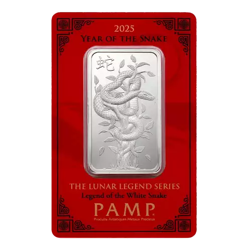 1oz PAMP Silver Bar - Lunar Snake