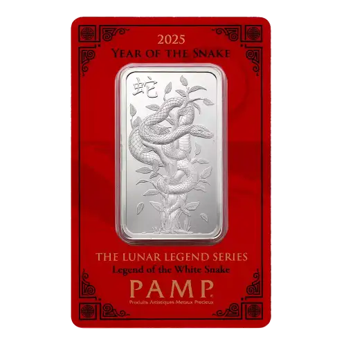 1oz PAMP Silver Bar - Lunar Snake