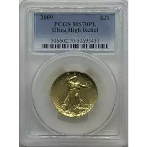 2009 US Gold $20 Ultra High Relief Double Eagle PCGS MS70 PL