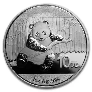 2014 China 1 oz Silver Panda BU In Capsule