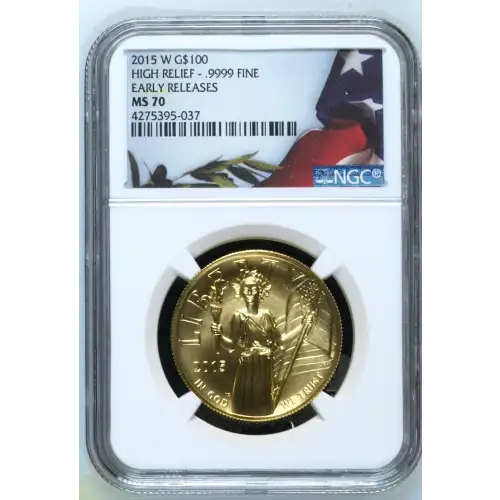 2015 HIGH RELIEF - .9999 FINE EARLY RELEASES AMERICAN LIBERTY SERIES (2)