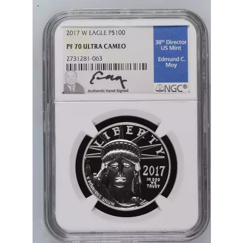 2017 W Platinum Eagle P$100 NGC PR70 Ultra Cameo - Moy Signed (2)