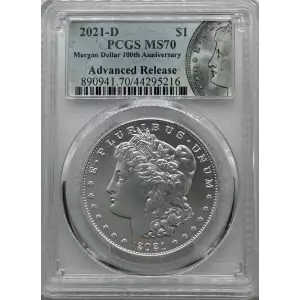 2021 D Morgan Silver Dollar $1 Advanced Releases Denver PCGS MS70 