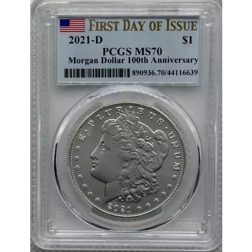 2021 D Morgan Silver Dollar $1 First Day of Issue Denver PCGS MS70  