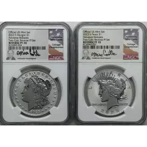 2023 Morgan and Peace Dollar Reverse Proof Set NGC Advance Releases RP70 Castle