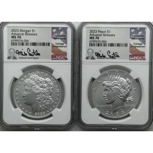 2023 Morgan and Peace Dollar Uncirculated Set NGC Advance Releases MS70 Castle  (2)