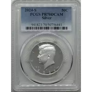 2024 S Silver Kennedy Half Dollar Silver Proof 50C PCGS PF 70 DCAM (2)
