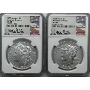 2023 Morgan and Peace Dollar Uncirculated Set NGC Advance Releases MS70 Castle  (2)